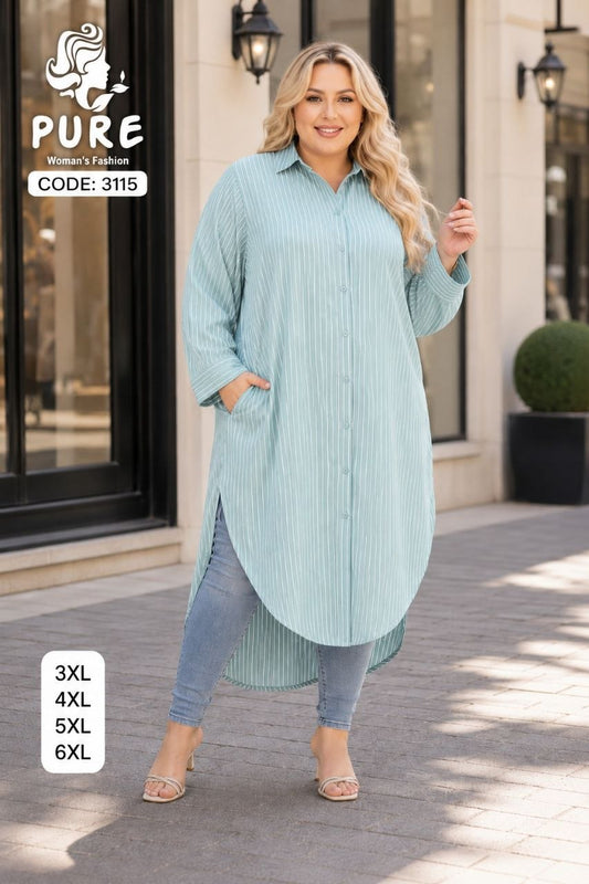 شيميز مخطط oversize